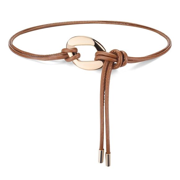 Вlосk Gаrdеn Accessories - 7187 Women Pu Leather Tie Belt Metal Buckle Double Strap Skinny Belts (06